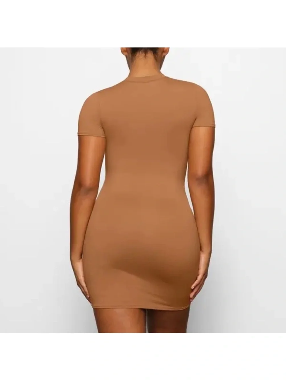 SKIMS Recycled Swim T-shirt swim dress in color Almond Size M